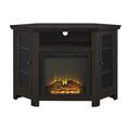 Walker Edison Furniture 48 In. Wood Corner Fireplace Media Tv Stand Console - Espresso W48FPCRES